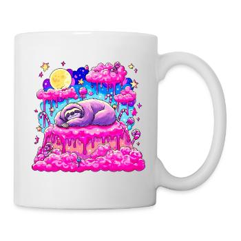 Purple Slumber Sloth on Pink Cake - Mug - white - Right
