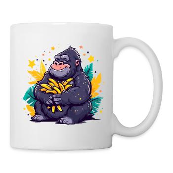 Bananen-Gorilla Kuschelmotiv - Tasse - Weiß - Rechts