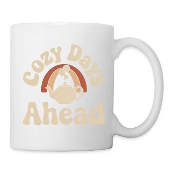 Cozy Days Ahead – Vintage Teekanne - Tasse - Weiß - Rechts