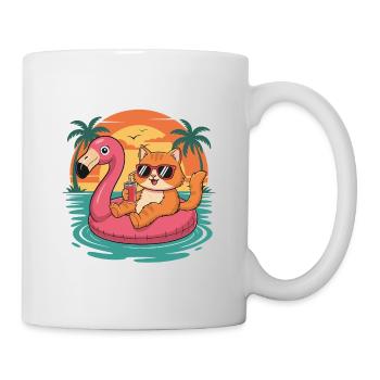 Lustiger tropischer Sommer-Flamingo-Float - Tasse - Weiß - Rechts