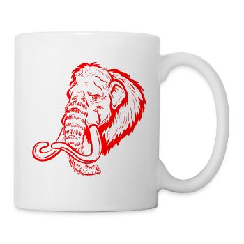 Red Mammoth Line Art - Mug - white - Right