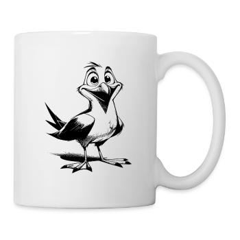 Funny seagulls coastal bird with big eyes - Mug - white - Right
