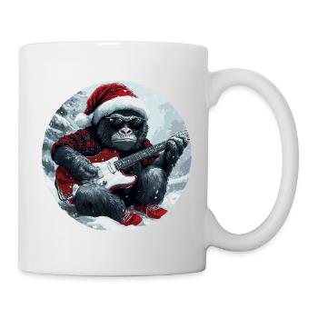 Gorilla Guitare de Noël - Mug blanc - blanc - Droite