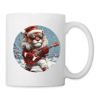 Lion Guitar de Noël - Mug blanc - blanc - Droite