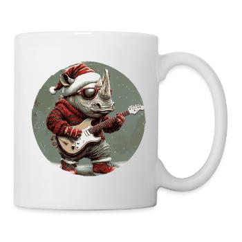 Nashorn Weihnachten Gitarre - Tasse - Weiß - Rechts