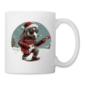 Pferd Weihnachten Gitarre - Tasse - Weiß - Rechts