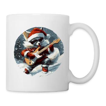 Fuchs Weihnachten Gitarre - Tasse - Weiß - Rechts
