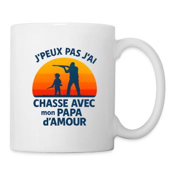 Hunting with my daddy of love at bedtime - Mug - white - Right