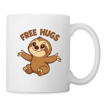 Faultier süß Gratis Umarmungen Geschenk - Tasse - Weiß - Rechts