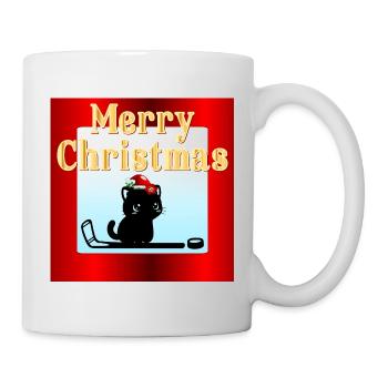 Hockey pour chats de Noël - Mug blanc - blanc - Droite