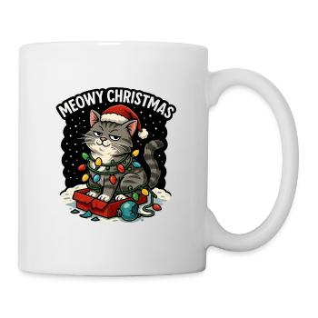 Miauige Weihnachtskatze - Tasse - Weiß - Rechts