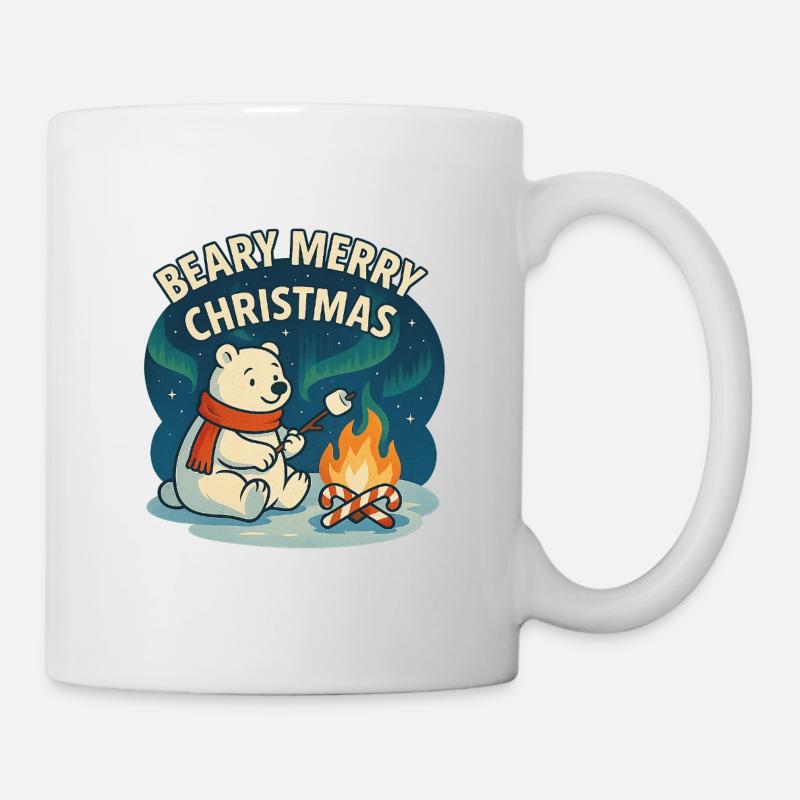 Beary Merry Christmas Campfire - Mug - white