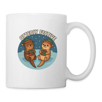 Otterly Festive Otters with Gifts - Mug - white - Right