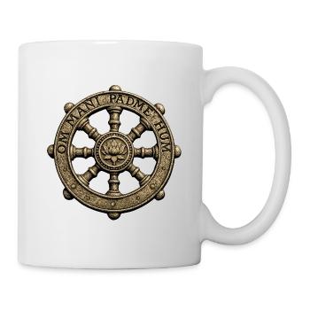Roue du Lotus Dharma Om Mani Padme Hum - Mug blanc - blanc - Droite