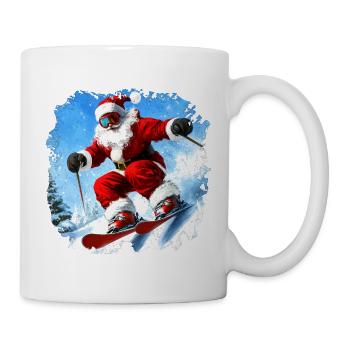 Weihnachten Skifahrer - Tasse - Weiß - Rechts