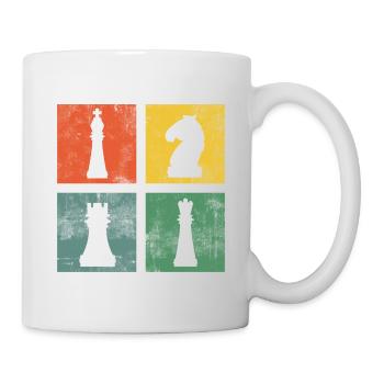 Schach Schachfigur Schachfiguren Schachspieler - Tasse - Weiß - Rechts