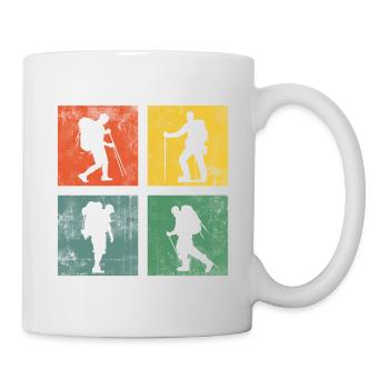 Wandern Wanderung Berge Retro - Tasse - Weiß - Rechts