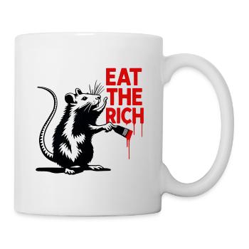 Ratte mit roter Botschaft - Tasse - Weiß - Rechts