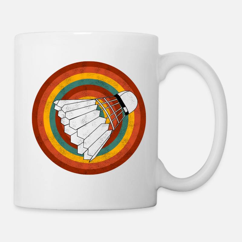 Retro-Federhahn-Neonringe - Tasse - Weiß