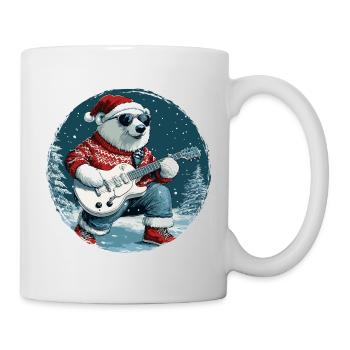 Polar Bear Christmas Guitar Polar Bear - Mug - white - Right