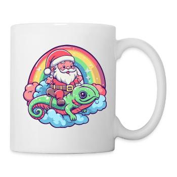 Chameleon Weihnachtsmann Weihnachten - Tasse - Weiß - Rechts