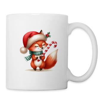 Festlicher Fuchs mit Zuckerstange - Tasse - Weiß - Rechts