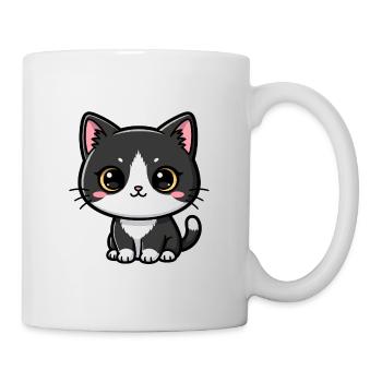 Kawaii Black-White Cat Charm - Mug - white - Right