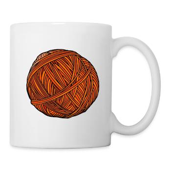Orange Wollknäuel-Kunst - Tasse - Weiß - Rechts