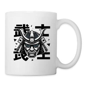 Glyphe du masque de samouraï futuriste - Mug blanc - blanc - Droite