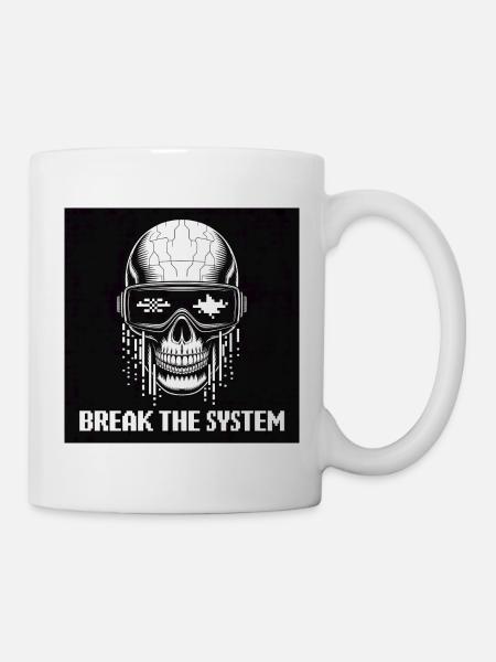 Cyberpunk Schädel zerstört das System - Tasse - Weiß