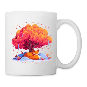 Fuchs unter Herbstbaum - Tasse - Weiß - Rechts