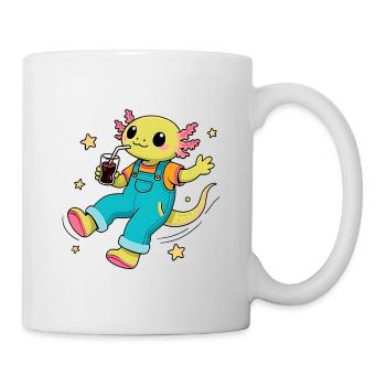 Glücklicher Axolotl, der im All schwebt - Tasse - Weiß - Rechts