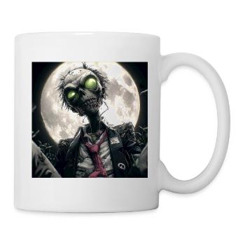 Moonlit Undead – Zombie im Vollmond - Tasse - Weiß - Rechts