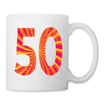 Numéro 50e anniversaire cinquante - Mug blanc - blanc - Droite