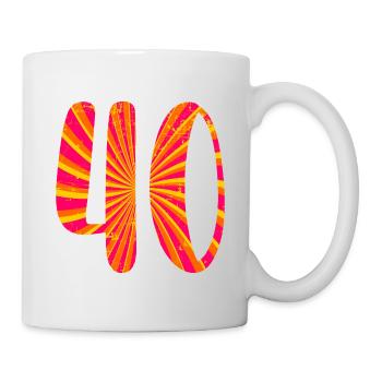Forty Number 40th Birthday - Mug - white - Right