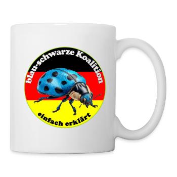 Blauer Käfer widerspiegelt den Wählerwillen - Tasse - Weiß - Rechts