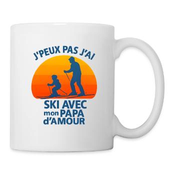 I can't I ski with daddy of love - Mug - white - Right