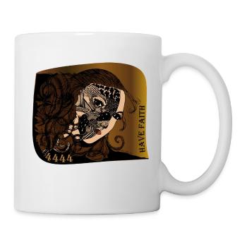 Mask of Faith Zentangle - Mug - white - Right