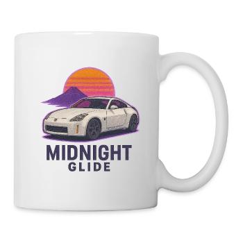 Midnight Glide Retro Sunset Auto - Tasse - Weiß - Rechts