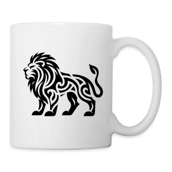 Lion avec un tatouage en crinière sauvage - Mug blanc - blanc - Droite
