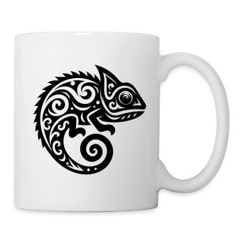 Cute Chameleon Tattoo Disguise - Mug - white - Right