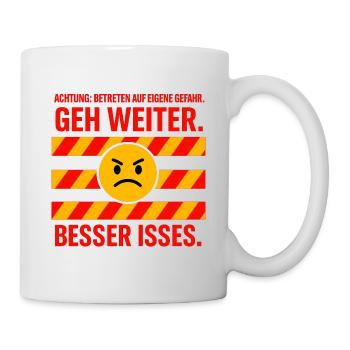 Attention : Gag de « Go on » - Mug blanc - blanc - Droite