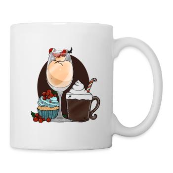 Festive dessert drinks with Santa Claus - Mug - white - Right