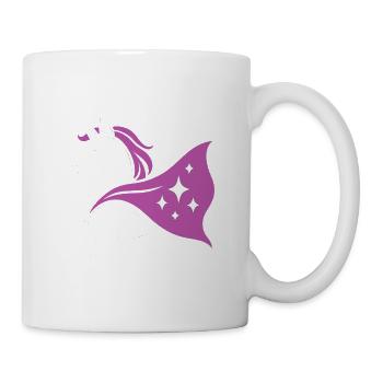 Unicorn with cape, magic in the heart - Mug - white - Right