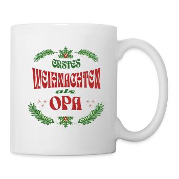 Erstes Weihnachten als Opa – Vintage Weihnachtsdes - Tasse - Weiß - Rechts