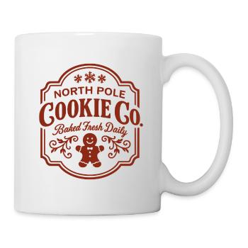 North Pole Cookie Co Logo with Gingerbread - Mug - white - Right