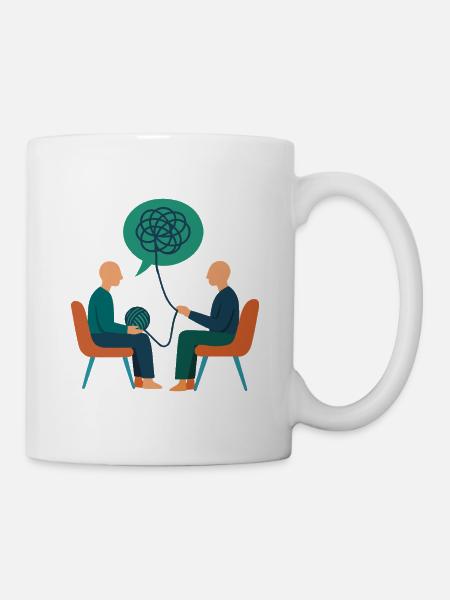 Illustration de psychothérapie – Thérapeute / Conseiller - Mug blanc - blanc