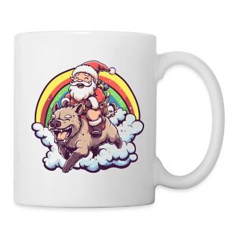 Hyäne Weihnachtsmann Weihnachten - Tasse - Weiß - Rechts