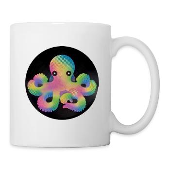 Bunter Pixel Oktopus auf Vinyl - Tasse - Weiß - Rechts