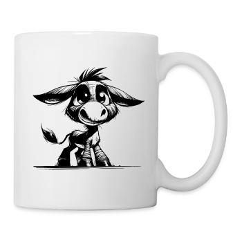 Cute Kids Donkey Funny Pencil Drawing - Mug - white - Right